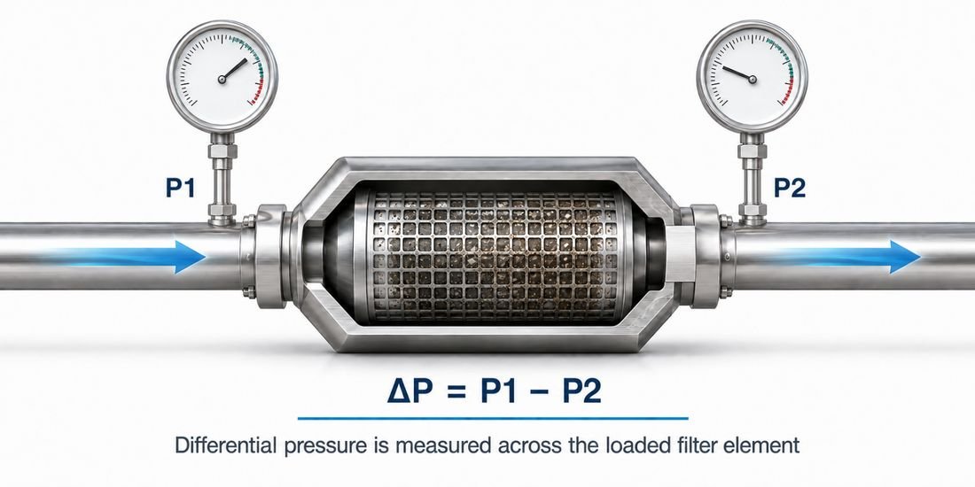 Differential pressure measurement across a candle filter element