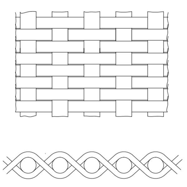 Product photograph or dimensional drawing — Dutch Weave Wire Mesh