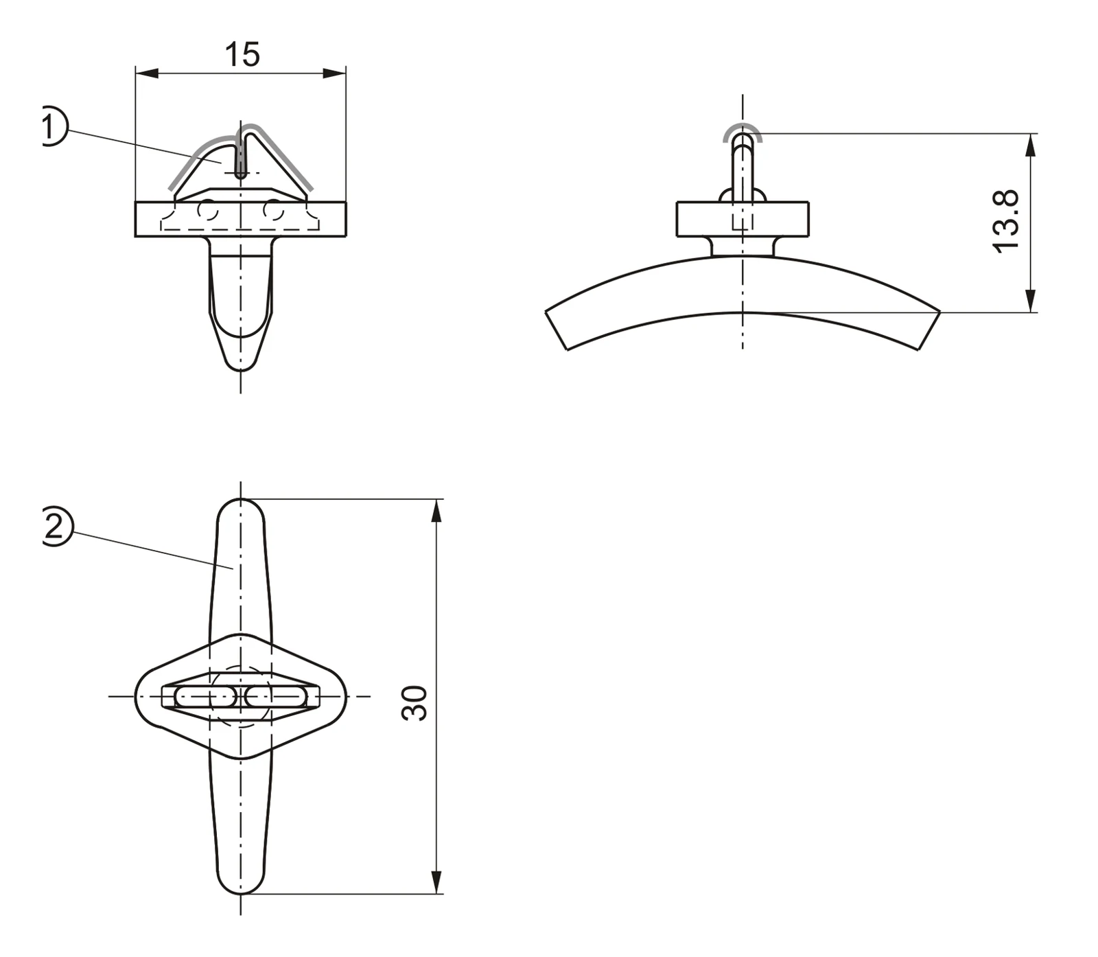 TF-1476
MATERIAL 99.7% ALUMINA
BARMAG REF. 4674878 (3220866)
Take Up Winder Guide · TF997-1213
Plastic Shoe · 1111-T-1008